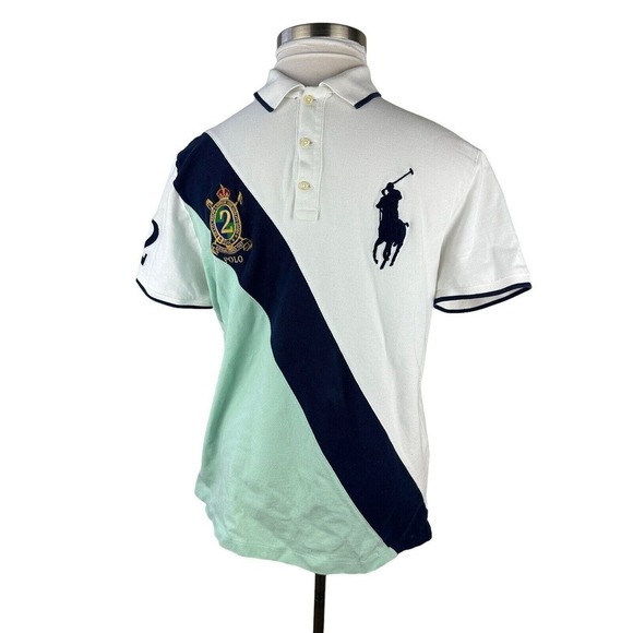 Polo Ralph Lauren Big Pony Custom Slim Fit Short Sleeve Polo Shirt Emblem Crest - Picture 13 of 13